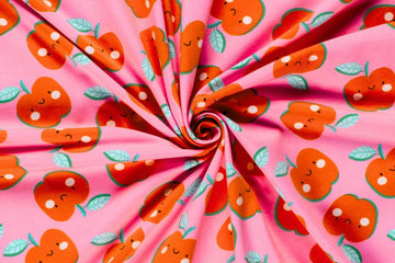 Jersey mit Äpfeln, rosa, 0,5 m